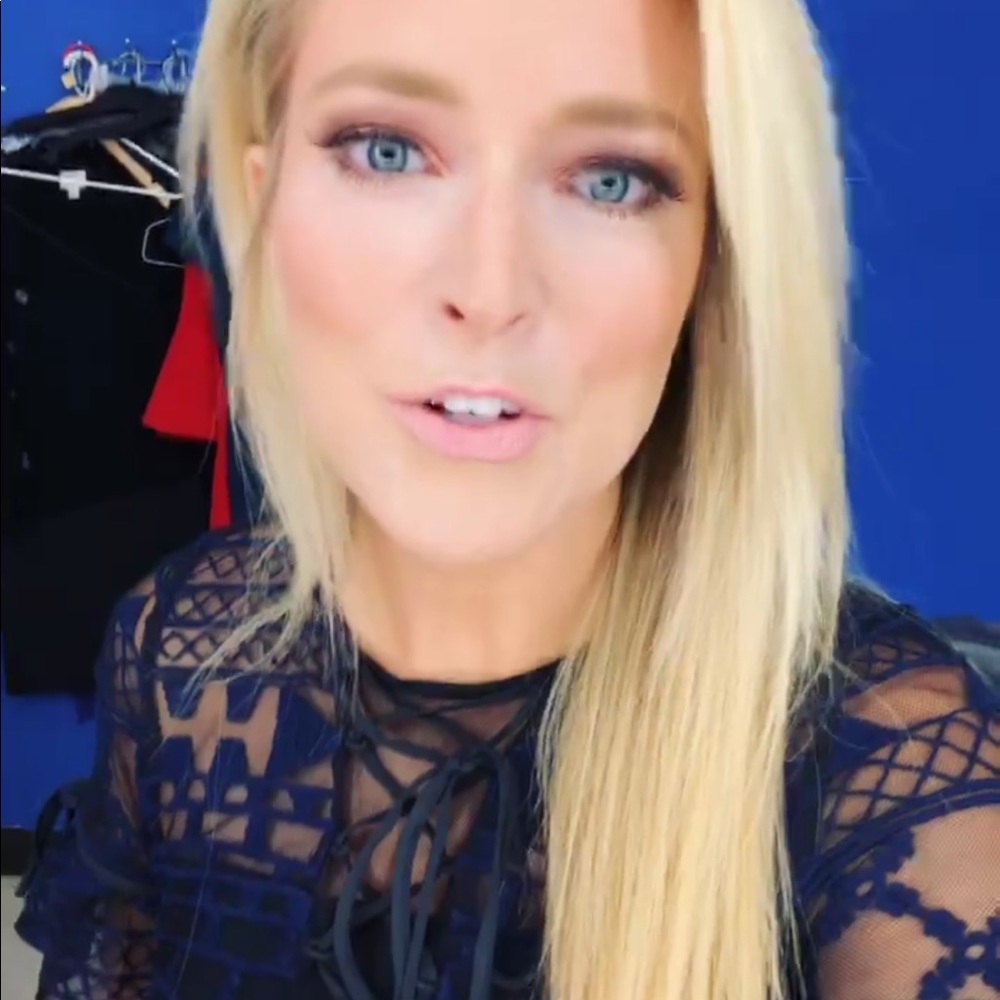 Parker black and blue tie up dress